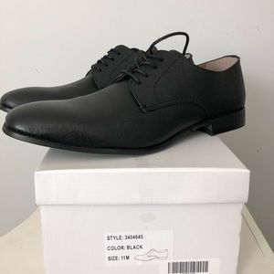 Express Mens Leather Dress Shoes, Black, 11